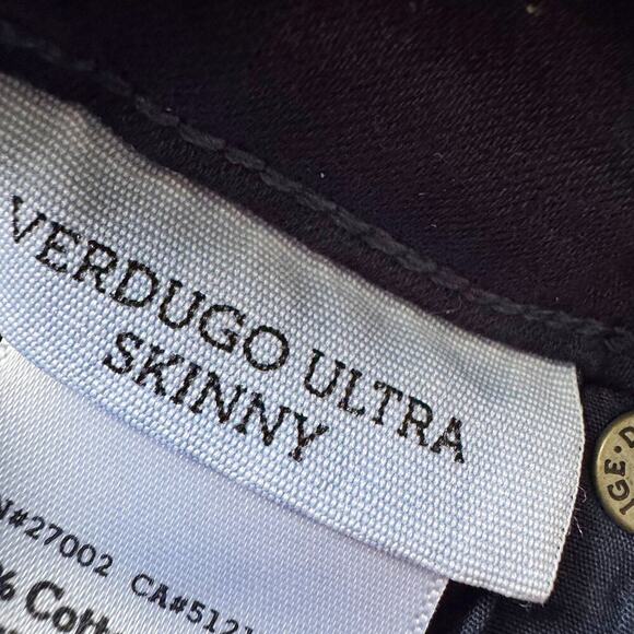 Paige Jeans Womens 27 Blue Verdugo Ultra Skinny Drip Print Stretch Denim Pants - Picture 11 of 14